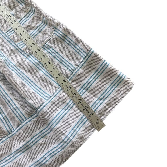 J. Jill Love Linen Striped Sleeveless Dress S Petite 100% Linen Blue & White - Picture 6 of 6
